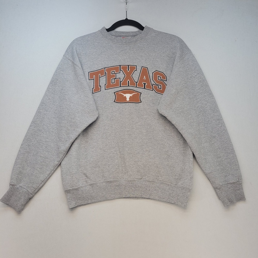 Texas Longhorns Sweatshirt Mens Small Gray Crewneck Viatran Fleece Pullover